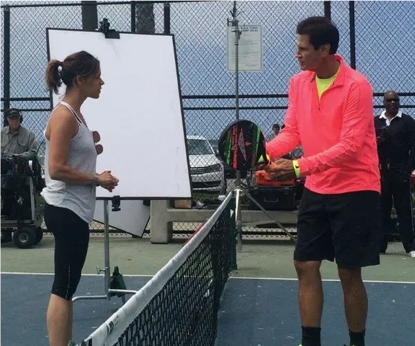 Jenna Wolfe on a tennis court