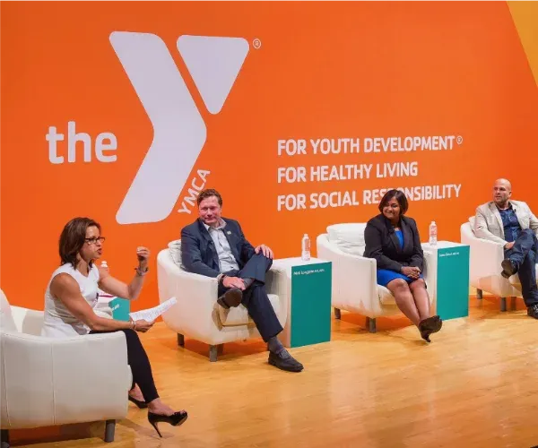 Jenna Wolfe speaking at the YMCA