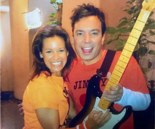 Jenna Wolfe with Jimmy Fallon